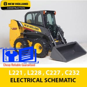 Electrical schematic for New Holland L221, L228, C227, C232 Tier 4B machines, including SSL, CTL, and EH models