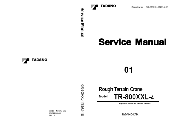 Tadano Crane TR-800XXL 4 Service Manual - Image 2