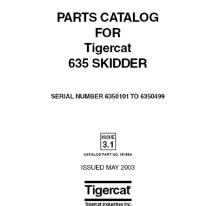 Tigercat 635 Skidder Parts Catalog
