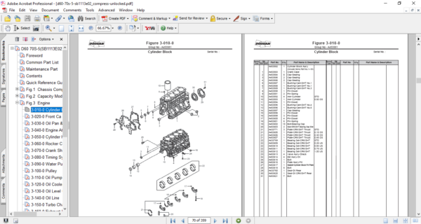 Doosan D70S 5 doosan parts manual