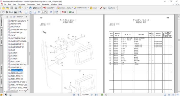 Hitachi EX3600-6 Excavator Parts Catalog - Image 4