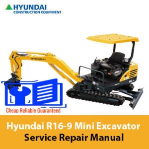 Service Repair Manual for Hyundai R16-9 Mini Excavator, showcasing detailed diagrams and maintenance instructions