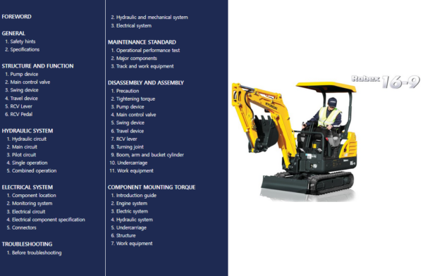 Hyundai R16-9 Mini Excavator Service Repair Manual - Image 2