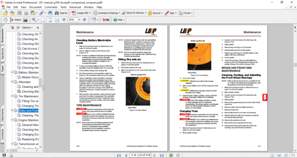 Leeboy G-700 Motor Grader Operations, Service, and Parts Manual - Image 4