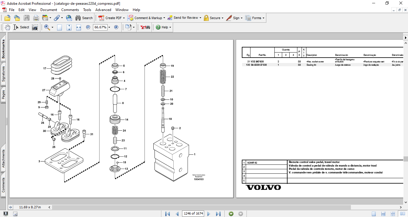 Volvo EC220D Excavator Parts Catalog Volvo EC220D Excavator Parts Catalog