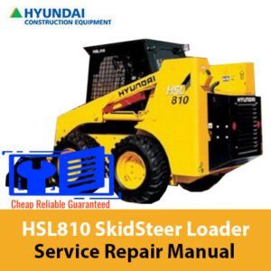 Service repair manual for Hyundai HSL810 SkidSteer Loader, showcasing diagrams and maintenance instructions
