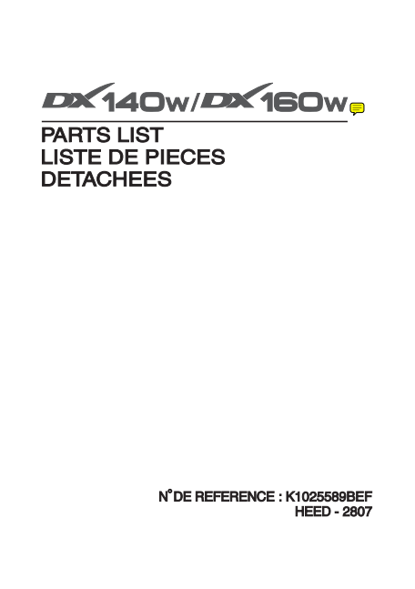 Doosan DX140W-5, DX160W-5 Excavator Parts Manual