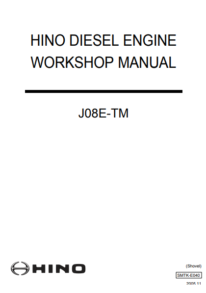 Hino J08E-TM Engine Workshop Repair Manual