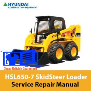 Service Repair Manual for Hyundai HSL650-7 SkidSteer Loader, showcasing detailed diagrams and maintenance instructions