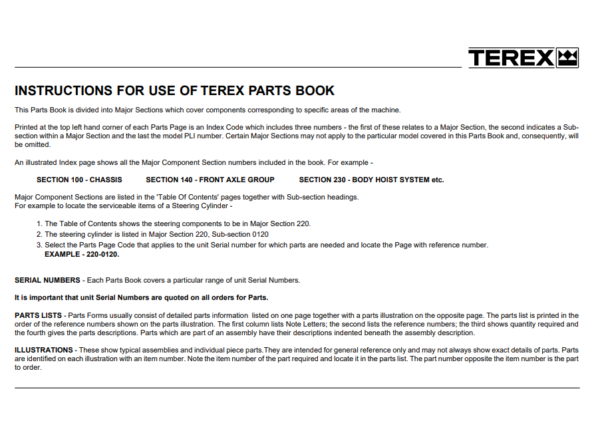 Terex TR60 Highway Truck Parts Manual - Image 3