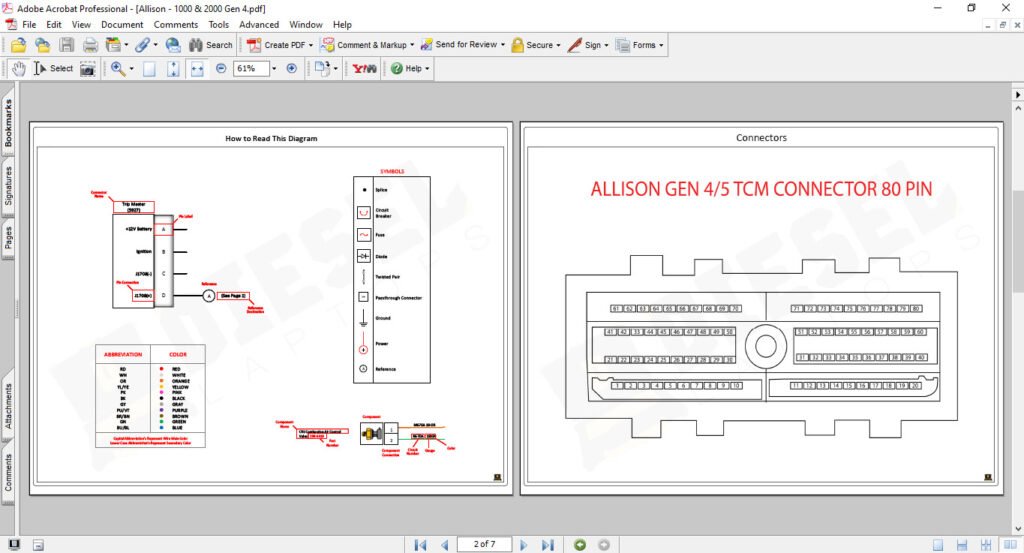 Allison Transmission 10002000 Series Electrical Circuit Diagram