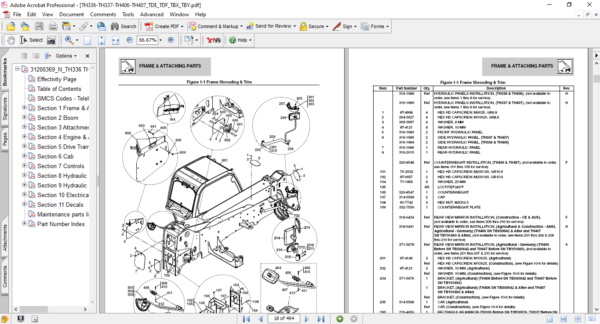 Caterpillar TH336, TH337, TH406, TH407 Telehandlers Parts Manual - Image 3