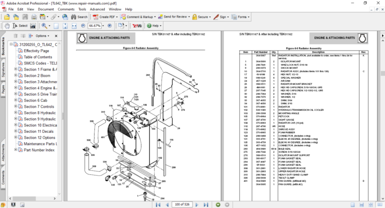 Caterpillar TL642 Telehandler Parts Manual