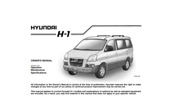 hyundai starex 2005 user manual