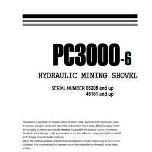 Komatsu PC3000-6 Mining Shovel Service Repair Manual
