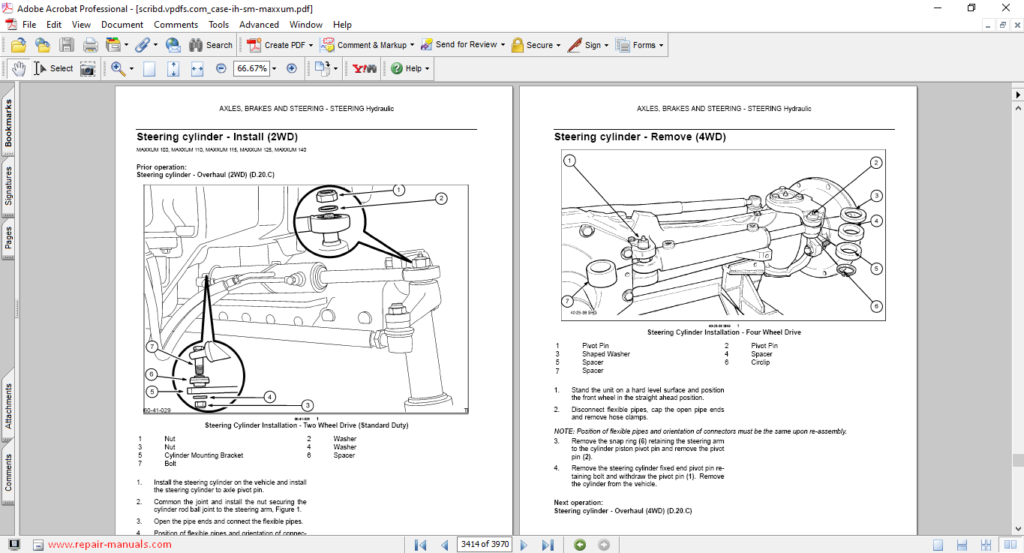 Case Maxxum Series Tractor Service Repair Manual