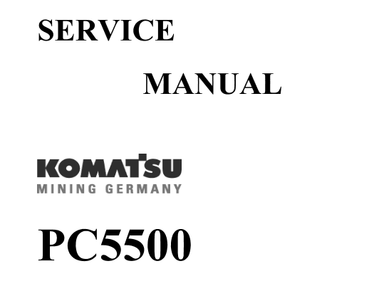 komatsu pc5500 6 diesel mining shovel service manual pdf 5