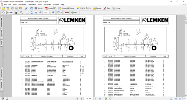 Lemken opal 140 Parts Manual - Image 3