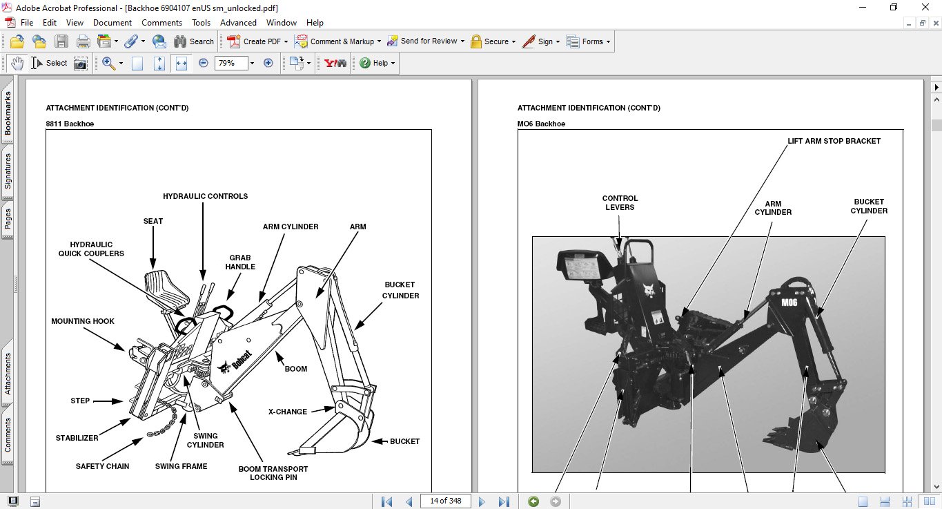 Bobcat Backhoe Service Repair Manual (S.N 074600101 & Above)