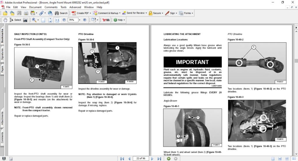 Bobcat Front Mount Angle Broom Service Repair Manual