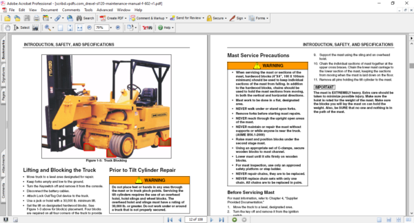 drexel forklift parts manual