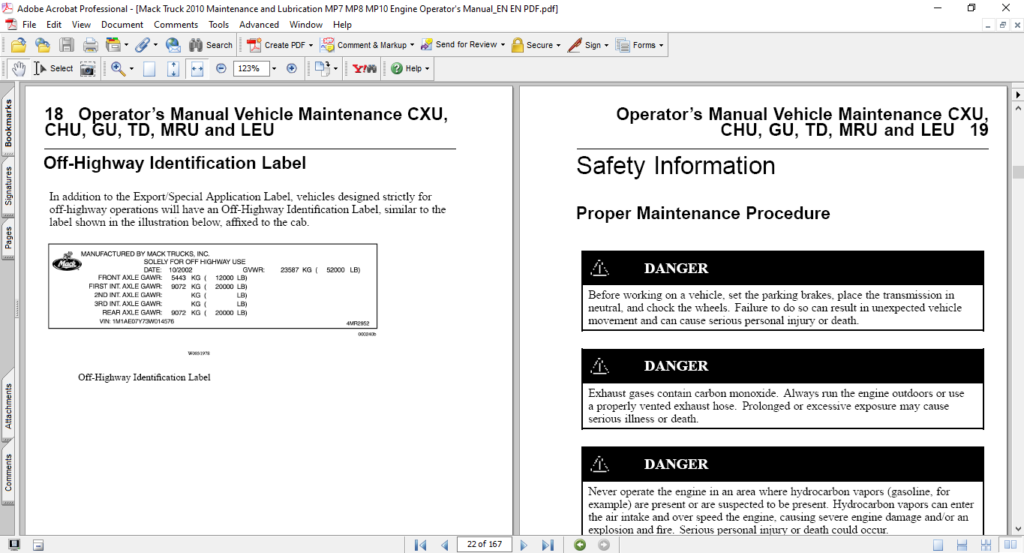 Mack MP7, MP8, And MP10 Engines Operator's Manual