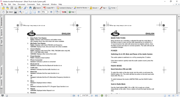 Mack Truck Audio System Operating Instructions Manual - Image 3