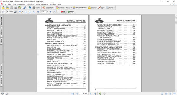 mack truck pdf manual