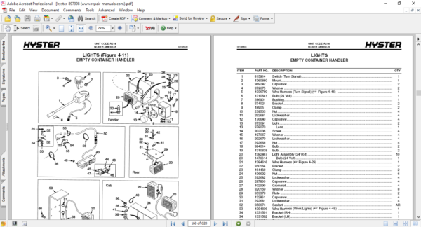 Hyster H360H, H400H, H400H-EC, H450H, H450H-EC (A214) Parts Manual - Image 4