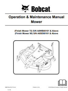 Bobcat Finish Mower 72, Finish Mower 90 Operation & Maintenance Manual