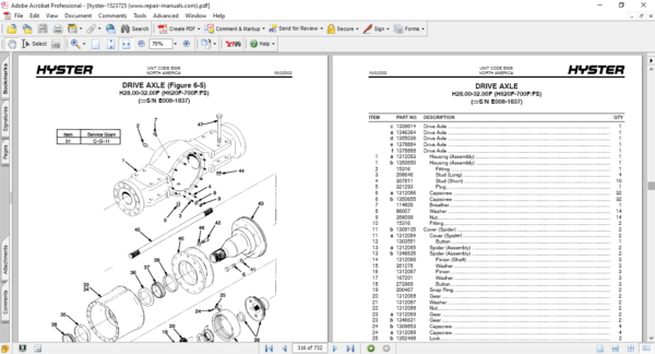 Hyster H440FS, H550F, H550FS, H620F, H620FS, H650F, H700F, H700FS (E008) Forklift Parts Manual - Image 4