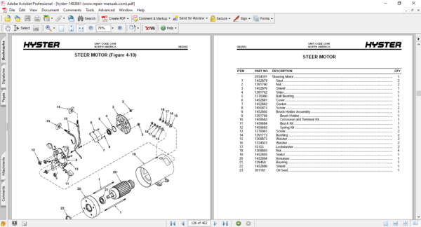 hyster forklift parts manual