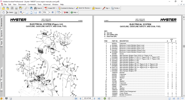 Hyster H100XM, H110XM, H120XM, H70XM, H80XM, H90XM (K005) Forklift Parts Manual - Image 4