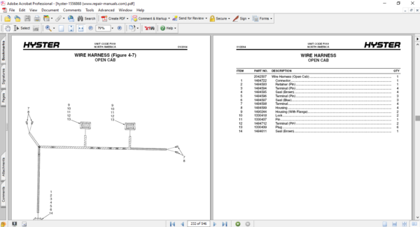 Hyster H300, H300HD. H360HD-EC (F019) Forklift Parts Manual - Image 4