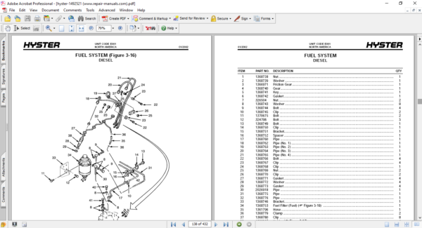 hyster h40xms parts manual