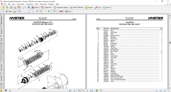 Hyster HR45-25, HR45-31, HR45-40LS, HR45-40S, HR45-36L, HR45H (A227) Forklift Parts Manual - Image 5
