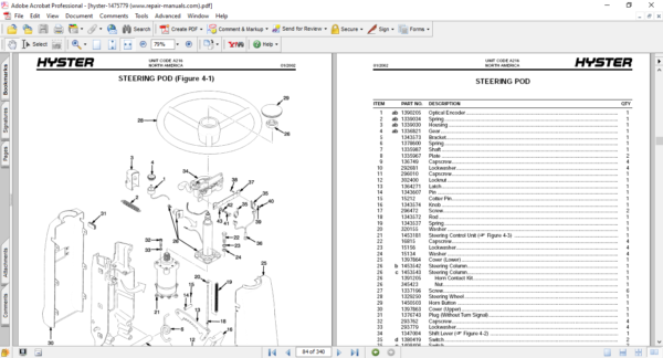 Hyster J40XM2, J50XM2, J60XM2, J65XM2 (A216) Forklift Parts Manual - Image 4