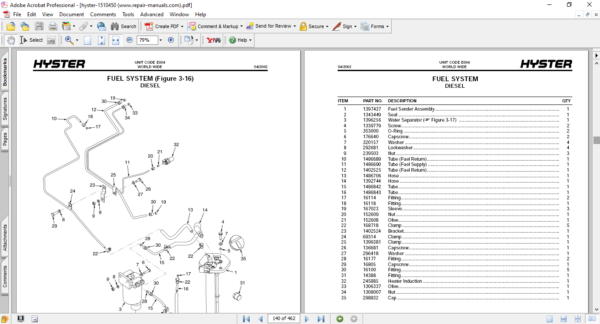 Hyster S100XM, S100XMBCS, S120XM, S120XMS, S70MX, S80XM, S80XMBCS (E004) Forklift Parts Manual - Image 4