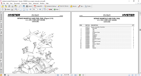 Hyster S135XL2, S155XL2 (C024) Forklift Parts Manual - Image 4