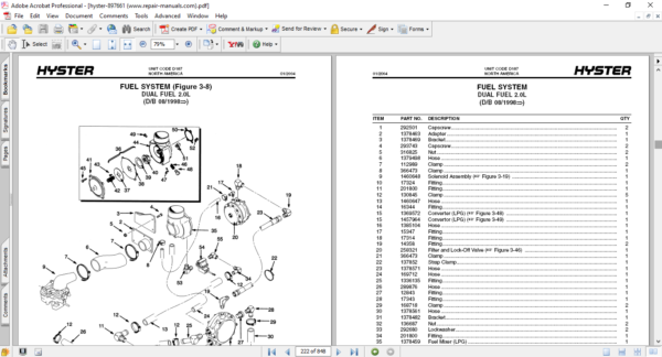Hyster S40XM, S45XM, S50XM, S55XM, S60XM, S65XM (D187) Forklift Parts Manual - Image 4