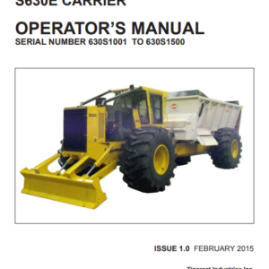 Tigercat S630E Carrier Operator’s Manual