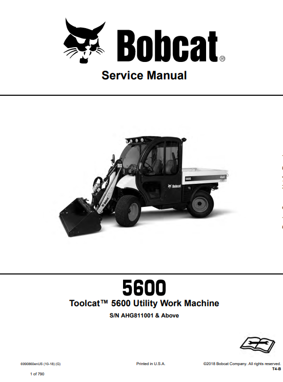 Toolcat 5600 Utility Work Machine Service Repair Manual