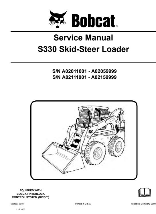 Bobcat S330 SkidSteer Loader Service Repair Manual