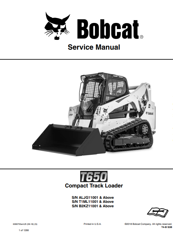 Bobcat T650 Compact Track Loader Service Repair Manual