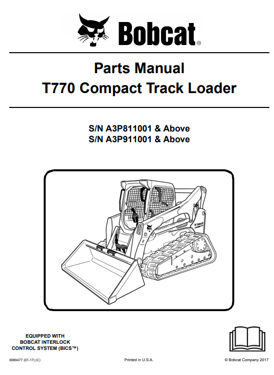 Bobcat T770 Compact Track Loader Parts Manual