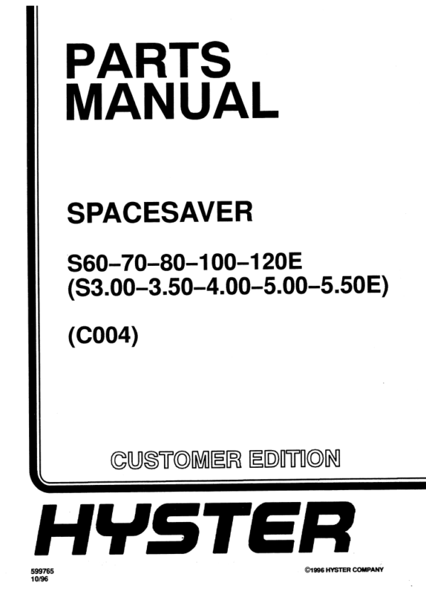 Hyster s60 Hyster s70 Hyster s80 hyster s100 hyster s120e