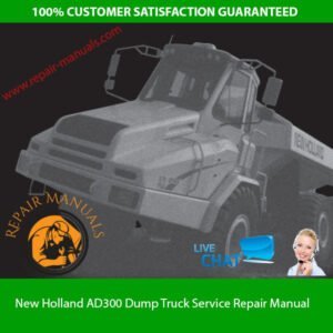 Service repair manual for New Holland AD300 articulated dump truck, detailing maintenance and repair procedures