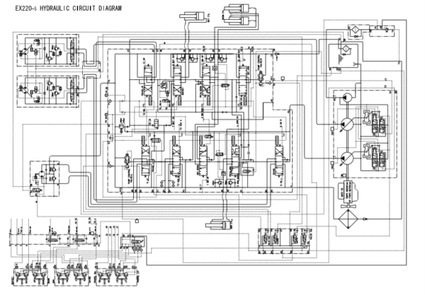 Hydraulic Ciruit Diagram for hitachi excavator ex220-5