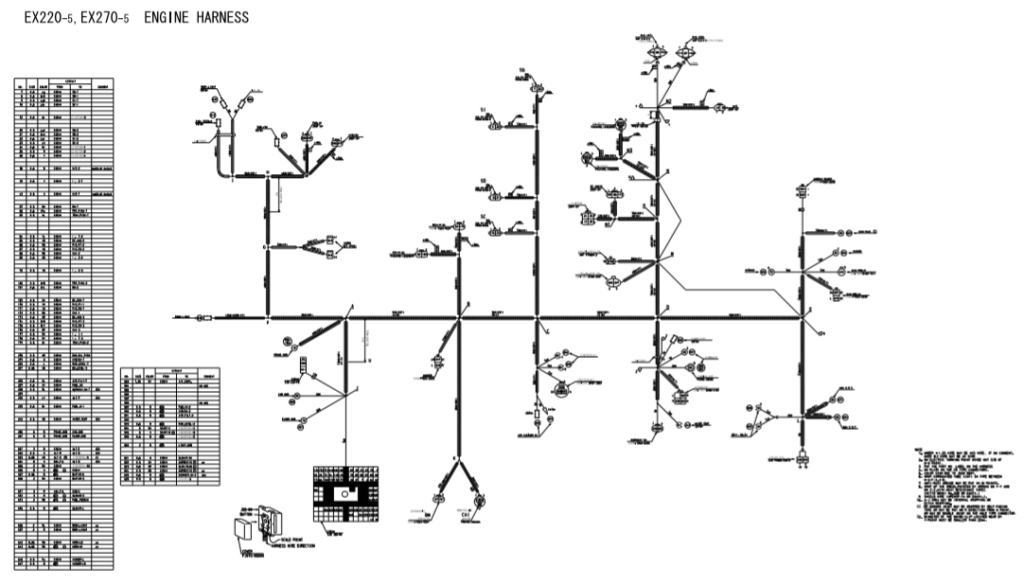 Hitachi EX220-5 & EX270-5 Excavator Electrical Harness Diagrams