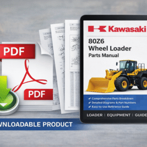 Parts manual for Kawasaki 80Z6 Wheel Loader, detailing components and assembly instructions for maintenance and repair